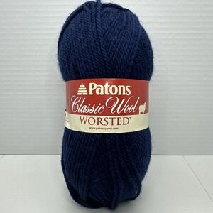 Patons Classic Wool Worsted Yarn-Color: Navy- 210 Yards-NEW